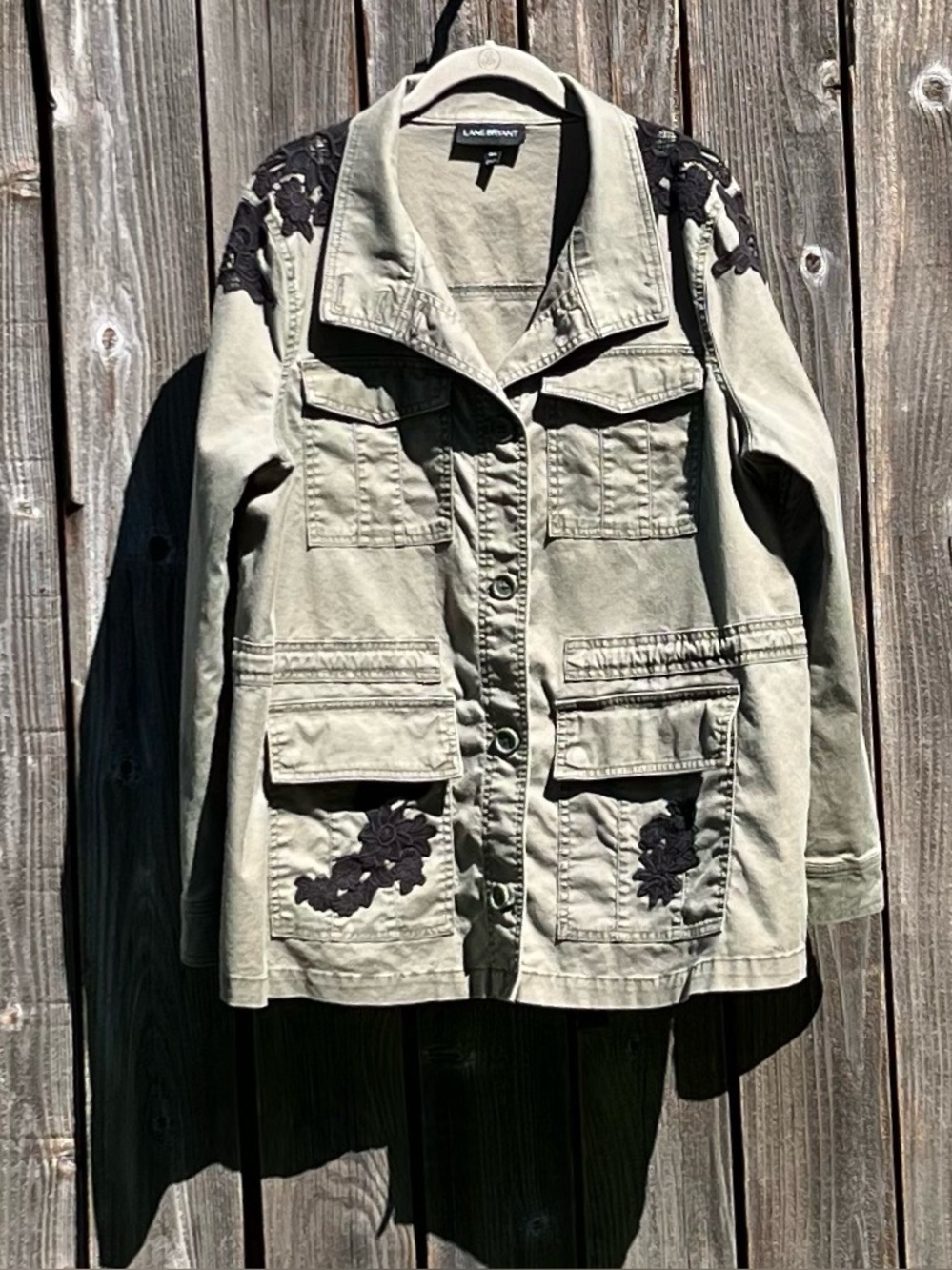 Lane Bryant military green utility jacket  size 14/16